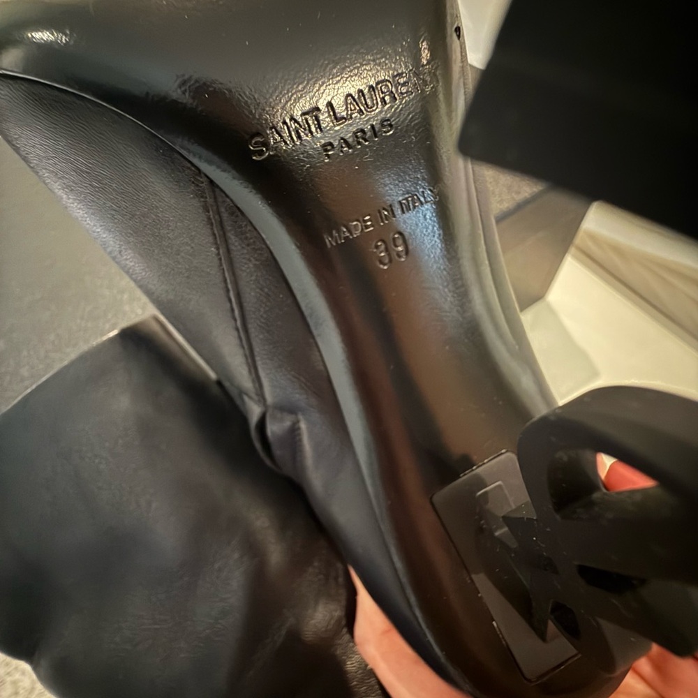 Saint Laurent Black Heeled Boots **Worn once PRISTINE CONDITION** - Picture 2 of 4
